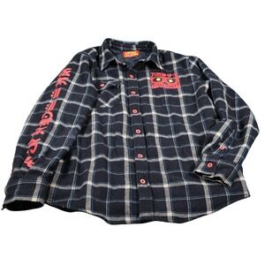 Logic COADM Black Flannel Shirt L Plaid Quilt Lined 2019 Tour Rapper Wool Poly